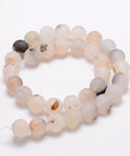 (BG5243) Frosted Natural Agate Round Beads Strands, Size: about 6mm (1 STR) Frosted Natural Agate Round Beads Strands, Size: about 6mm diameter, hole: 1mm; about 64pcs/strand, 14.7"