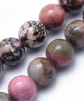 (BG5384) Natural Rhodonite Beads Strands, Round, 8MM (1 STR) Natural Rhodonite Beads Strands, Round, Size: about 8mm in diameter, hole: 1mm; about 47pcs/strand, 15.3''(39cm).