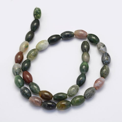 (BG5460) Natural Indian Agate Beads Strands, Oval, 8MM (1 STR) Natural Indian Agate Beads Strands, Oval, Size: about 8~8.5mm wide, 11.5~12mm long, hole: 1mm; about 33pcs/strand, 15.3"(39cm).