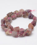 (BG6362B) Raw Rough Natural Tourmaline Beads Strands, Nuggets 14~18mm wide, Raw Rough Natural Tourmaline Beads Strands, Nuggets Size: about 14~18mm wide, 15~20mm long, 10~14mm thick, hole: 1mm; about 25pcs/strand, 14.9"(38cm).