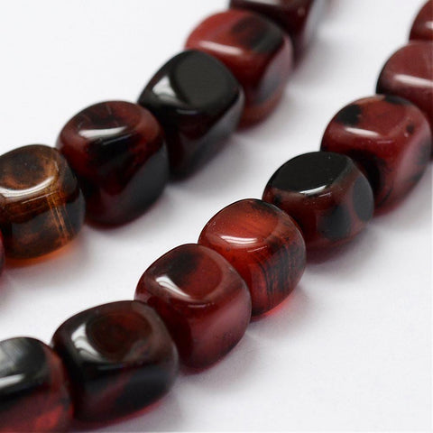 (BG6692B) Natural Agate Beads Strands, Dyed, Cube, CoconutBrown Size: about 9~10mm long, 9~10mm wide, hole: 1.5mm; Natural Agate Beads Strands, Dyed, Cube, CoconutBrown Size: about 9~10mm long, 9~10mm wide, hole: 1.5mm; about 39pcs/strand, 16''(41cm)