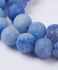 (BG6701A) Natural Blue Aventurine Beads Strands, Frosted, Round 8~9mm (1 STR) Natural Blue Aventurine Beads Strands, Frosted, Round Size: about 8~9mm in diameter, hole: 1mm; about 46pcs/strand