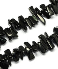 (BG6742-05) Natural Black Stone Bead Strands, Chip, Black Size: about 12~20mm long, 6~10mm wide, 3~10mm thick (BG6742-05) Natural Black Stone Bead Strands, Chip, Black Size: about 12~20mm long, 6~10mm wide, 3~10mm thick