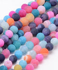 (BG6883-09) Natural Weathered Agate Beads Strands, Dyed, Frosted, Round, Mixed 6mm (BG6883-09) Natural Weathered Agate Beads Strands, Dyed, Frosted, Round, Mixed 6mm