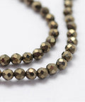 (BG6914D) Natural Pyrite Beads , Faceted, Round 2mm (BG6914D) Natural Pyrite Beads , Faceted, Round 2mm