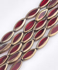 (BE7401-06E) RED (BG7401-X) Electroplate Glass Beads Strands, Edge Plated, 20mm long (BG7401-X) Electroplate Glass Beads Strands, Edge Plated, 20mm long
