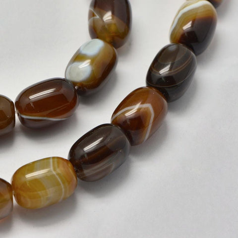 AGATE COFFEE (BG7836-37B) (BG7836-X) Natural Beads Strands, Barrel, 17~18mm (BG7836-X) Natural Beads Strands, Barrel, 17~18mm