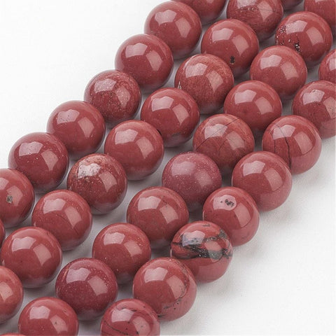 (BG7841A) Natural Red Jasper Round Beads Strands, FireBrick 8mm (BG7841A) Natural Red Jasper Round Beads Strands, FireBrick 8mm