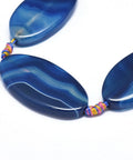 (BG7853-E) Natural Banded Agate/Striped Agate Dyed & Heated, Horse Eye, Marine Blue 48~51mm (2 PCS) (BG7853-E) Natural Banded Agate/Striped Agate Dyed & Heated, Horse Eye, Marine Blue 48~51mm (2 PCS)