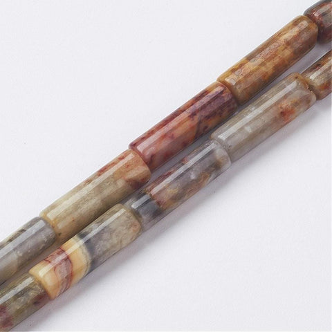 (BG7888-F11) Natural Crazy Agate Bead Strands, Tube 3.5~5mm (BG7888-F11) Natural Crazy Agate Bead Strands, Tube 3.5~5mm