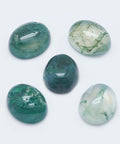(BG7969-Z12) Natural Moss Agate Cabochons, Oval, 8x10mm (4 PCS) (BG7969-Z12) Natural Moss Agate Cabochons, Oval, 8x10mm (4 PCS)