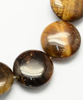 (BG8259-15) Natural Tiger Eye Stone Beads Strands, Flat Round, 14mm (1 STR) (BG8259-15) Natural Tiger Eye Stone Beads Strands, Flat Round, 14mm (1 STR)