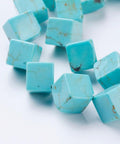 (BG8284-20B) Natural Howlite Beads, Dyed, Cube, Dark Turquoise, 10x10x10mm (1 STR) (BG8284-20B) Natural Howlite Beads, Dyed, Cube, Dark Turquoise, 10x10x10mm (1 STR)