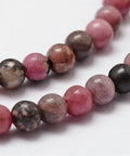 (BG8668A) Natural Rhodonite Beads Strands, Round Size: about 6mm (1 STR) (BG8668A) Natural Rhodonite Beads Strands, Round Size: about 6mm (1 STR)