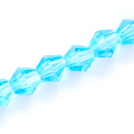 Bicone Faceted Glass Beads Strands, Light Sky Blue 6x6mm (1 STR) Bicone Faceted Glass Beads Strands, Light Sky Blue 6x6mm (1 STR)