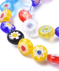 (BM8343-54) Flat Round Handmade Millefiori Glass Beads, Mixed Color 8mm (40 PCS) (BM8343-54) Flat Round Handmade Millefiori Glass Beads, Mixed Color 8mm (40 PCS)