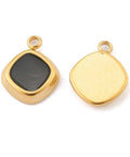 (BP7489-11G) 304 Stainless Steel Enamel Charms, Rhombus, Golden 11x14mm (2 PCS) (BP7489-11G) 304 Stainless Steel Enamel Charms, Rhombus, Golden 11x14mm (2 PCS)
