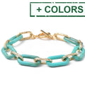 (BR7417-X) Acrylic & Aluminum Paperclip Chain Bracelet (19.8cm) (1 PC) (BR7417-X) Acrylic & Aluminum Paperclip Chain Bracelet (19.8cm) (1 PC)