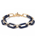 (BR7417-04) MIDNIGHT BLUE (BR7417-X) Acrylic & Aluminum Paperclip Chain Bracelet (19.8cm) (1 PC) (BR7417-X) Acrylic & Aluminum Paperclip Chain Bracelet (19.8cm) (1 PC)
