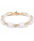 (BR7417-06) WHITE (BR7417-X) Acrylic & Aluminum Paperclip Chain Bracelet (19.8cm) (1 PC) (BR7417-X) Acrylic & Aluminum Paperclip Chain Bracelet (19.8cm) (1 PC)