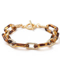 (BR7417-01) GOLDENROD (BR7417-X) Acrylic & Aluminum Paperclip Chain Bracelet (19.8cm) (1 PC) (BR7417-X) Acrylic & Aluminum Paperclip Chain Bracelet (19.8cm) (1 PC)
