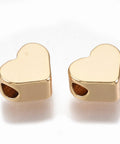Brass Beads, Heart, Nickel Free, Real 18K Gold Plated 6x7mm Brass Beads, Heart, Nickel Free, Real 18K Gold Plated 6x7mm