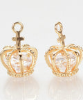 Brass Cubic Zirconia Pendants, Crown ,15x11mm Brass Cubic Zirconia Pendants, Crown ,15x11mm