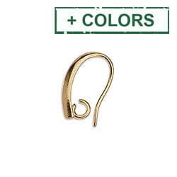 24KT. GOLD PLATED Brass Earring Hook, 15x9mm Brass Earring Hook, 15x9mm