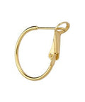 24KT GOLD PLATED Brass Hoop Earring with Clip, 1.2x18mm Brass Hoop Earring with Clip, 1.2x18mm