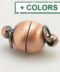 Brass Magnetic Clasps, Oval, Copper 17MM Brass Magnetic Clasps, Lead Free, Cadmium Free and Nickel Free, Oval, Red Copper Size: about 10mm wide, 17mm long, hole: 3mm.