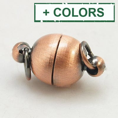 Brass Magnetic Clasps, Oval, Copper 17MM Brass Magnetic Clasps, Lead Free, Cadmium Free and Nickel Free, Oval, Red Copper Size: about 10mm wide, 17mm long, hole: 3mm.