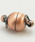 RED COPPER Brass Magnetic Clasps, Oval, Copper 17MM Brass Magnetic Clasps, Lead Free, Cadmium Free and Nickel Free, Oval, Red Copper Size: about 10mm wide, 17mm long, hole: 3mm.