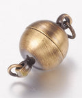 ANTIQUE BRONZE Brass Magnetic Clasps, Oval, Copper 17MM Brass Magnetic Clasps, Lead Free, Cadmium Free and Nickel Free, Oval, Red Copper Size: about 10mm wide, 17mm long, hole: 3mm.