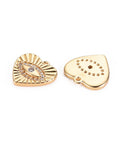 Brass Micro Pave Clear Cubic Zirconia, Heart with Eye,11.5x12mm Brass Micro Pave Clear Cubic Zirconia, Heart with Eye,11.5x12mm