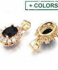 Brass Micro Pave Cubic Zirconia Charms, 14x11.5mm Brass CZ Charms 14x11.5mm | Micro Pave Cubic Zirconia