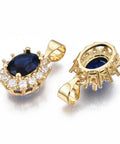 BLUE Brass Micro Pave Cubic Zirconia Charms, 14x11.5mm Brass CZ Charms 14x11.5mm | Micro Pave Cubic Zirconia