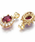 RED / ROSE Brass Micro Pave Cubic Zirconia Charms, 14x11.5mm Brass CZ Charms 14x11.5mm | Micro Pave Cubic Zirconia