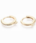 Brass Micro Pave Cubic Zirconia Hoop Earrings, 18K Gold Plated, 16x15x2mm Brass Micro Pave Cubic Zirconia Hoop Earrings, 18K Gold Plated, 16x15x2mm