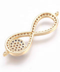 Brass Micro Pave Cubic Zirconia Infinity 33x10mm Brass Micro Pave Cubic Zirconia Infinity 33x10mm