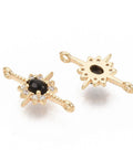 Brass Micro Pave Cubic Zirconia Links Black 16.5x9.5mm Brass Micro Pave Cubic Zirconia Links Black 16.5x9.5mm