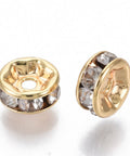 Brass Micro Pave Cubic Zirconia Spacer Beads – Round, Real 18K Gold Plated Brass Micro Pave Cubic Zirconia Spacer Beads – Round, Real 18K Gold Plated