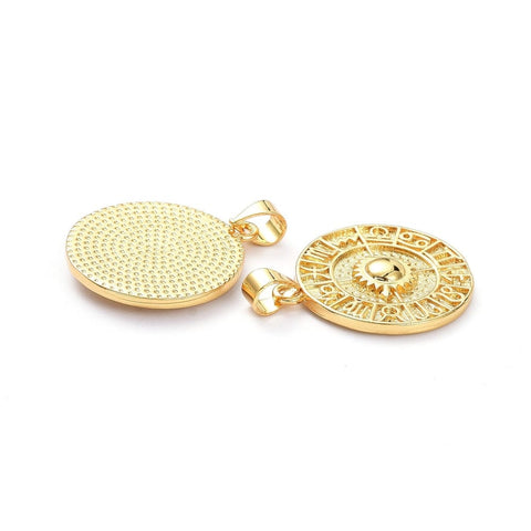 Brass Pendants, Twelve Constellations, 19x23mm Brass Pendants, Twelve Constellations, 19x23mm