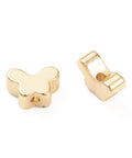 Brass Slider Connector Beads, Butterfly, Real 18K Gold Plated 7mm Brass Slider Connector Beads, Butterfly, Real 18K Gold Plated 7mm