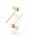 Brass Stud Earring Findings, 14mm 18K Gold Plated (10 PCS) Brass Stud Earring Findings, 14mm 18K Gold Plated (10 PCS)
