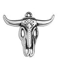 Bull Skull Pendant, 27x23mm Bull skull 27mm x 23mm pendant  Silver Antique