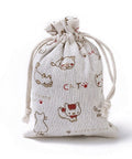 WHITE WITH CATS Burlap Packing Pouches, Drawstring Bags, Rectangle Burlap Packing Pouches, Drawstring Bags, Rectangle with Flower Pattern, Medium Turquoise Size: about 10~10.2cm wide, 14.3~14.6cm long, 0.5cm thick.