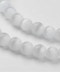 Cat Eye Beads, White, 8mm Cat Eye Beads, White, 8mm