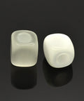 (CB6825A) WHITE (CB6825X) Cube Cat Eye Beads, Large Hole, White 13mm H:6mm. (2 PCS) (CB6825X) Cube Cat Eye Beads, Large Hole, White 13mm H:6mm. (2 PCS)