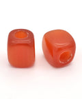 (CB6826B) RED (CB6825X) Cube Cat Eye Beads, Large Hole, White 13mm H:6mm. (2 PCS) (CB6825X) Cube Cat Eye Beads, Large Hole, White 13mm H:6mm. (2 PCS)