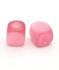 (CB6825D) PINK (CB6825X) Cube Cat Eye Beads, Large Hole, White 13mm H:6mm. (2 PCS) (CB6825X) Cube Cat Eye Beads, Large Hole, White 13mm H:6mm. (2 PCS)